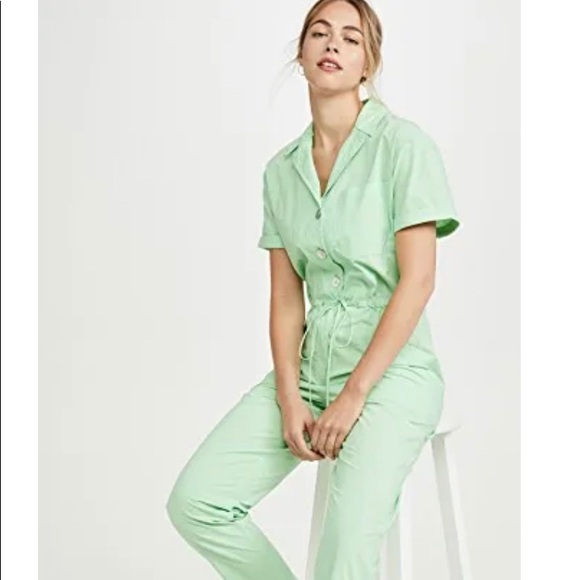 NEW Rachel Antonoff Mint Green Jumpsuit Sz L - Picture 2 of 5